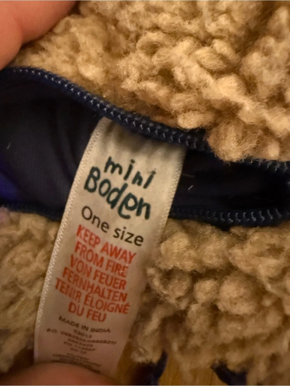 Kids Mini Boden Brown Fuzzy Animal Crossbody Purse